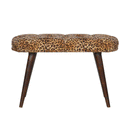 Perkins Leopard Print Velvet Bench by Lavishway | Benches & Storage Benches-59111