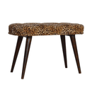 Perkins Leopard Print Velvet Bench by Lavishway | Benches & Storage Benches-59110