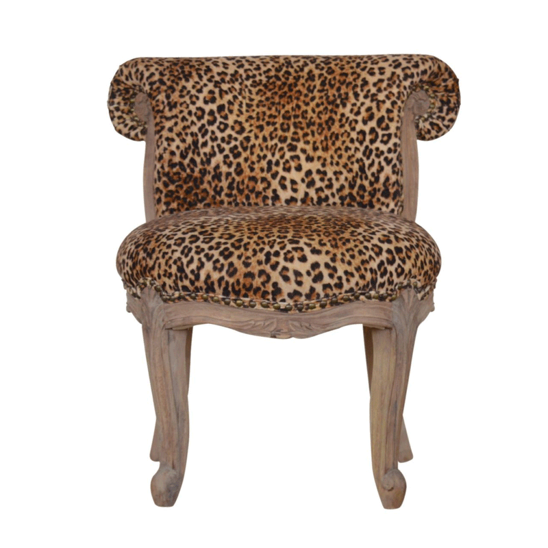 Perkins Leopard Print Velvet Occasional Chair by Lavishway | Bedroom Chairs-59097