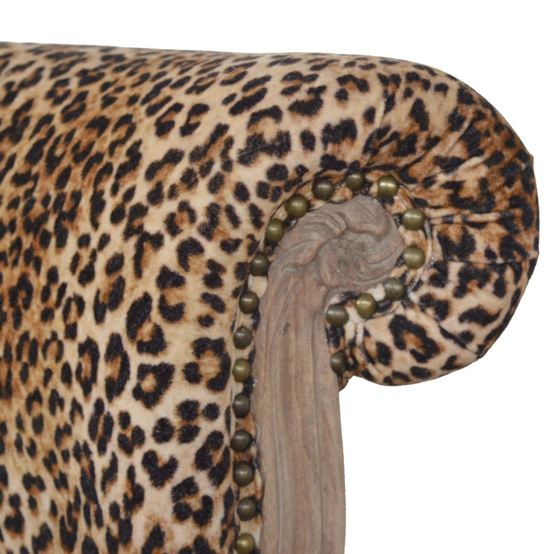 Perkins Leopard Print Velvet Occasional Chair by Lavishway | Bedroom Chairs-59099