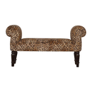 Perkins Leopard Print Velvet Dressing Bench by Lavishway | Benches & Storage Benches-59074