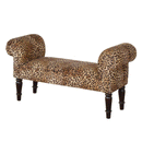 Perkins Leopard Print Velvet Dressing Bench by Lavishway | Benches & Storage Benches-59075