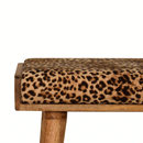 Perkins Leopard Print Velvet Style Footstool by Lavishway | Footstool-59055