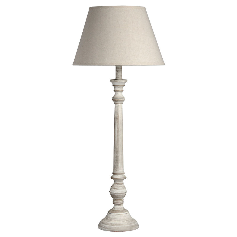 Leptis Linen Shade Magna Cream Floor Lamp by Lavishway | Floor Lamps-51412