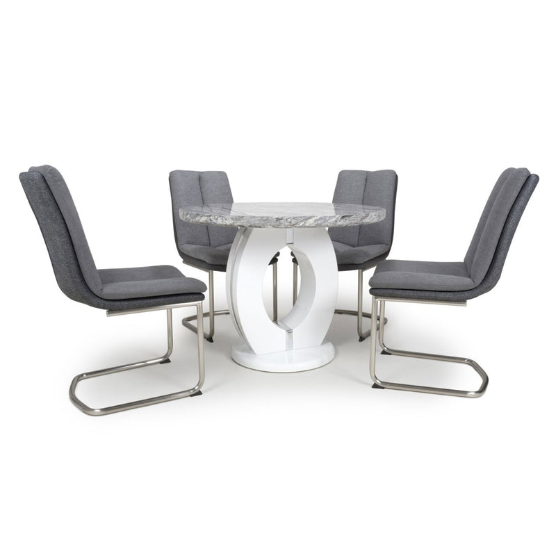 Neptune Round Dining Table With 4 Chairs by Lavishway | Dining Table Set-27087