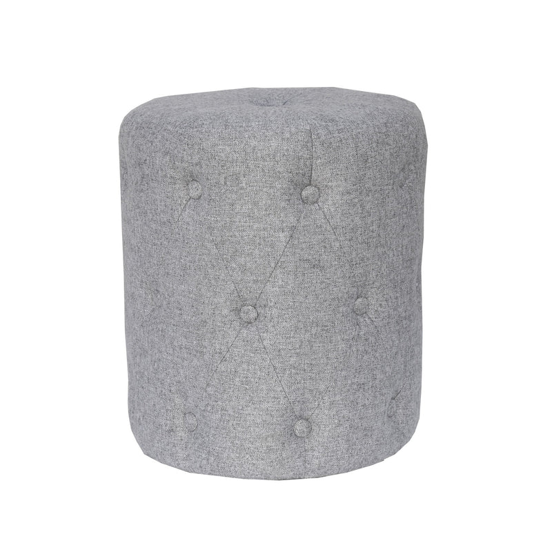 Light Grey Finish Ottoman Stool by Lavishway | Stools & Pouffes-36143