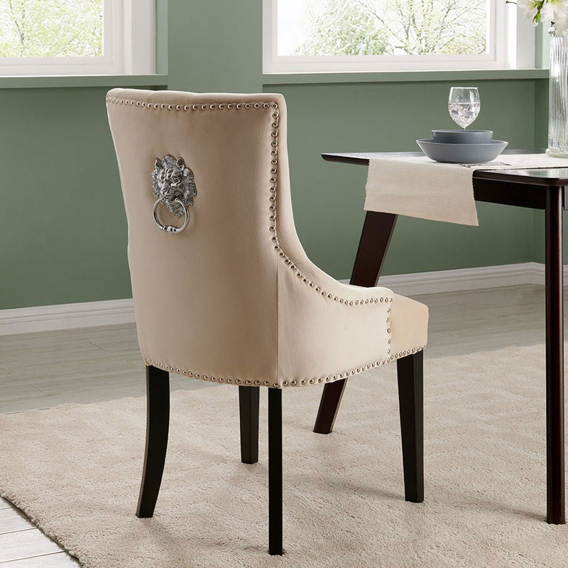 Lion Velvet upholstered Dining Chair by Lavishway | Dining Chairs-24951