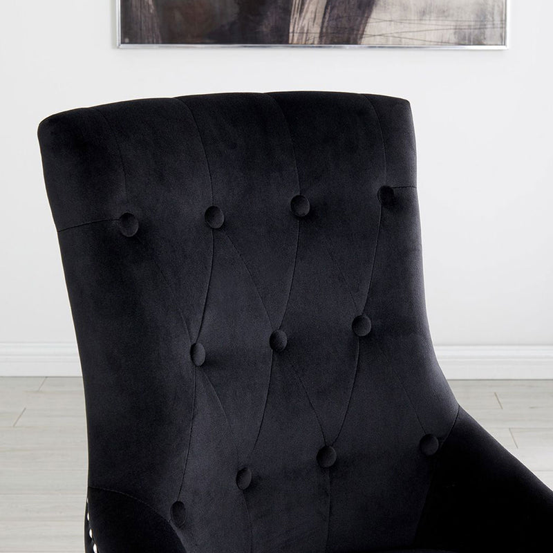 Lion Velvet upholstered Dining Chair by Lavishway | Dining Chairs-24936