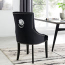 Lion Velvet upholstered Dining Chair by Lavishway | Dining Chairs-24934