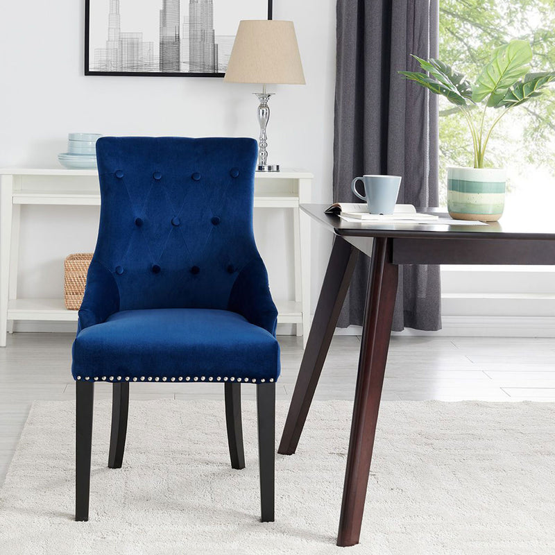 Lion Velvet upholstered Dining Chair by Lavishway | Dining Chairs-24957