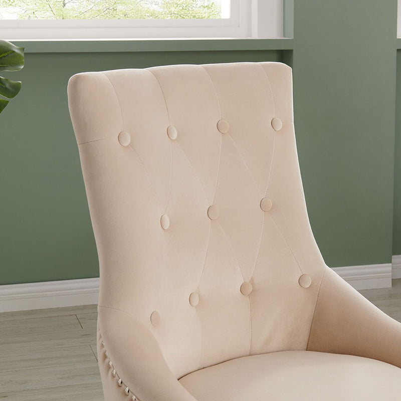 Lion Velvet upholstered Dining Chair by Lavishway | Dining Chairs-24952