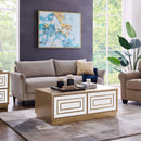 Lisbon 2 Drawer Gold Coffee Table by Lavishway | Coffee Tables-24919