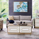 Lisbon 2 Drawer Gold Coffee Table by Lavishway | Coffee Tables-24920