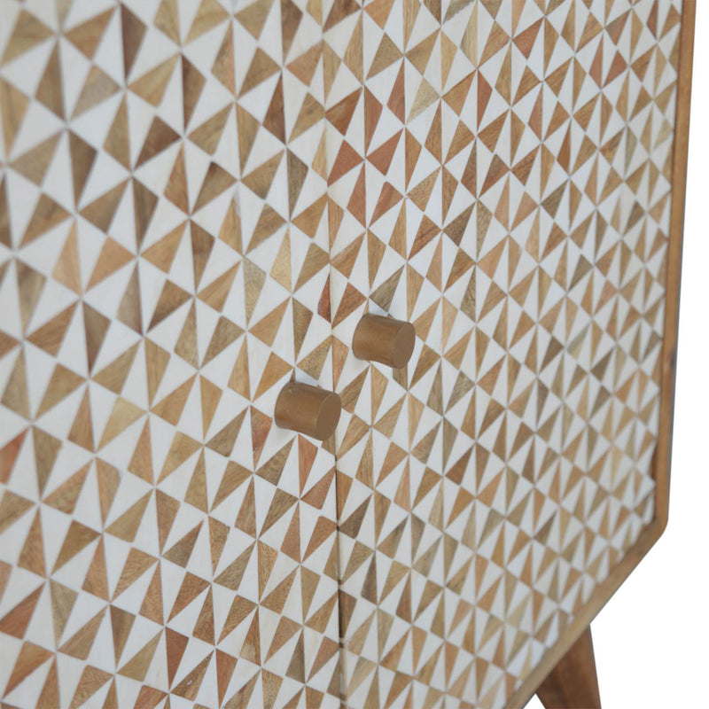 Lisbon White Abstract 2 Doors Cabinet by Lavishway | Hallway Cabinets-58947