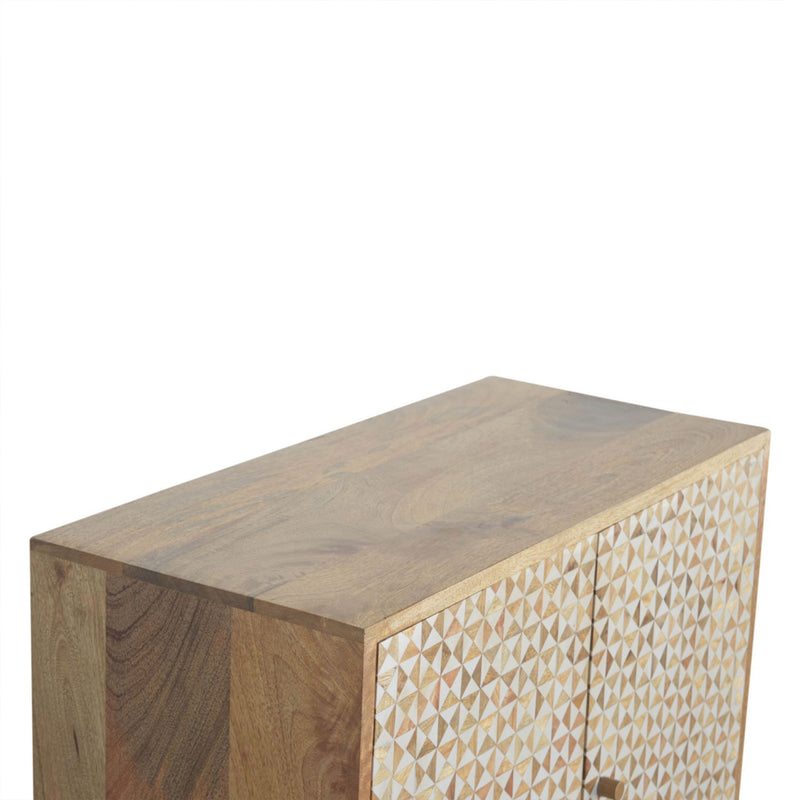 Lisbon White Abstract 2 Doors Cabinet by Lavishway | Hallway Cabinets-58946