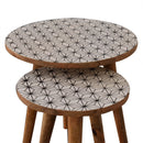 Lismore Screen Printed Tops Nest Of 2 Tables by Lavishway | Nest of Tables-58929