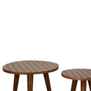 Lismore Screen Printed Tops Nest Of 2 Tables by Lavishway | Nest of Tables-58930
