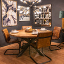Live Edge Cross Legs Round Dining Table by Lavishway | Dining Tables-26835