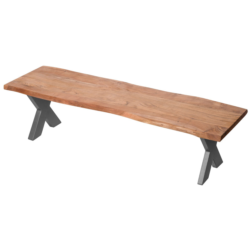 Live Edge X Legs Antique Bench by Lavishway | Dining Benches-26845