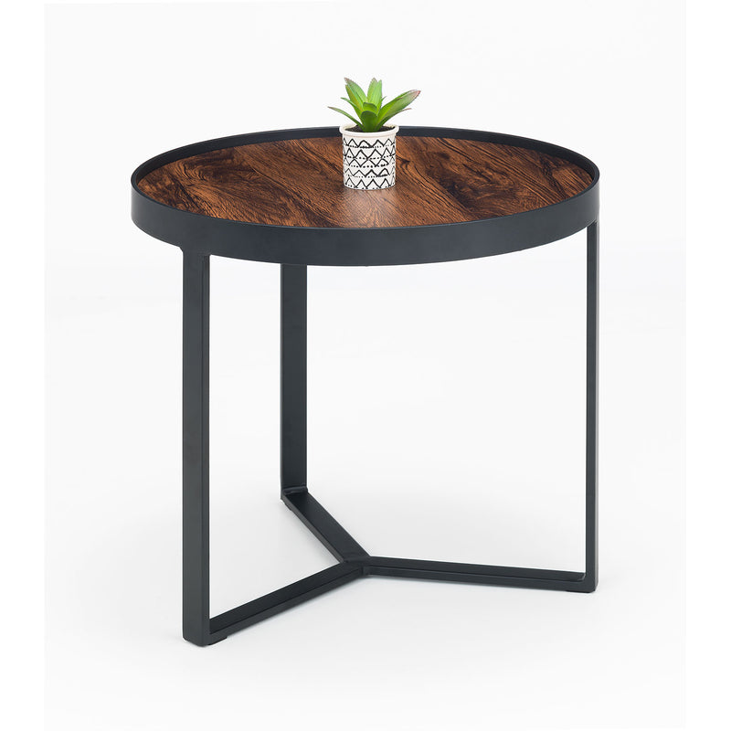 Loft Black Metal Base Lamp Table by Lavishway | Side Tables-61974