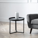 Loft Black Metal Base Lamp Table by Lavishway | Side Tables-61971