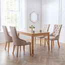 Loire Oatmeal Fabric Button Back Dining Chair by Lavishway | Dining Chairs-61951