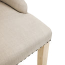 Loire Oatmeal Fabric Button Back Dining Chair by Lavishway | Dining Chairs-61956
