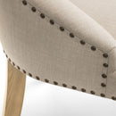 Loire Oatmeal Fabric Button Back Dining Chair by Lavishway | Dining Chairs-61955