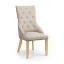 Loire Oatmeal Fabric Button Back Dining Chair by Lavishway | Dining Chairs-61952