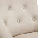 Loire Oatmeal Fabric Button Back Dining Chair by Lavishway | Dining Chairs-61954