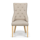 Loire Oatmeal Fabric Button Back Dining Chair by Lavishway | Dining Chairs-61953