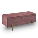 Lola Velvet Storage Ottoman Bench by Lavishway | Benches & Storage Benches-28330