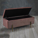 Lola Velvet Storage Ottoman Bench by Lavishway | Benches & Storage Benches-28329
