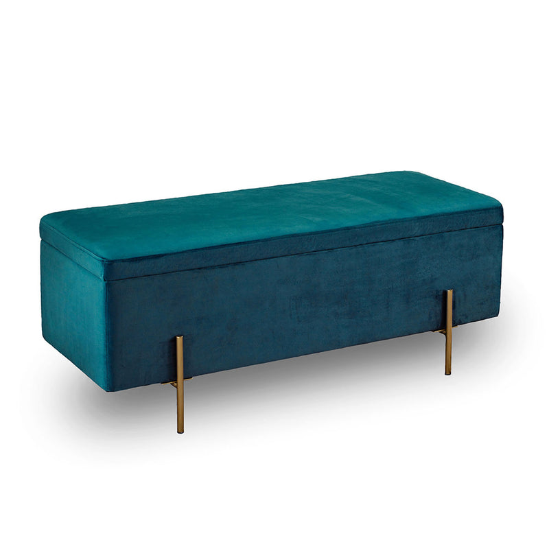 Lola Velvet Storage Ottoman Bench by Lavishway | Benches & Storage Benches-28331