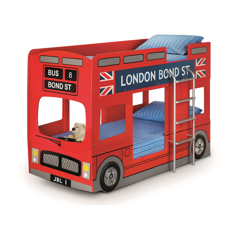 London High Gloss Red Bus Bunk Bed Frame by Lavishway | Wooden Beds-61949