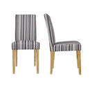 Lorenzo Pattern Fabric Dining Chair Set of 2 by Lavishway | Dining Chairs-33666