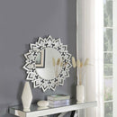 Loughton Antique Star Round Shape Wall Mirror by Lavishway | Wall Mirrors-24878