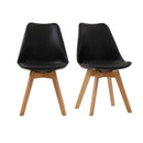 Louvre Comfy Black Dining Chair Set of 2 by Lavishway | Dining Chairs-35311