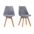 Louvre Comfy Grey Dining Chair Set of 2 by Lavishway | Dining Chairs-35305