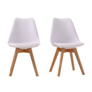 Louvre Comfy White Dining Chair Set of 2 by Lavishway | Dining Chairs-35289