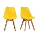 Louvre Comfy Yellow Dining Chair Set of 2 by Lavishway | Dining Chairs-35300
