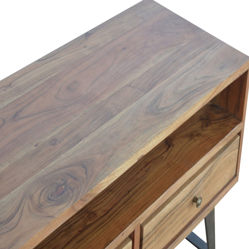 Lowry Acacia Wooden Finish 2 Drawer TV Unit by Lavishway | TV Units Cabinets-58717