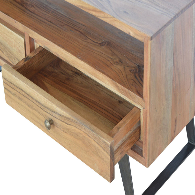 Lowry Acacia Wooden Finish 2 Drawer TV Unit by Lavishway | TV Units Cabinets-58714