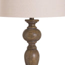 Luca Grey Finish Natural Shade Table Lamp by Lavishway | Table Lamps-51423