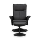 Lugano Faux Leather Recline Chair & Stool by Lavishway | Recliner Armchairs-61933
