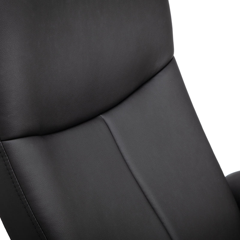 Lugano Faux Leather Recline Chair & Stool by Lavishway | Recliner Armchairs-61936