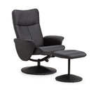 Lugano Faux Leather Recline Chair & Stool by Lavishway | Recliner Armchairs-61929