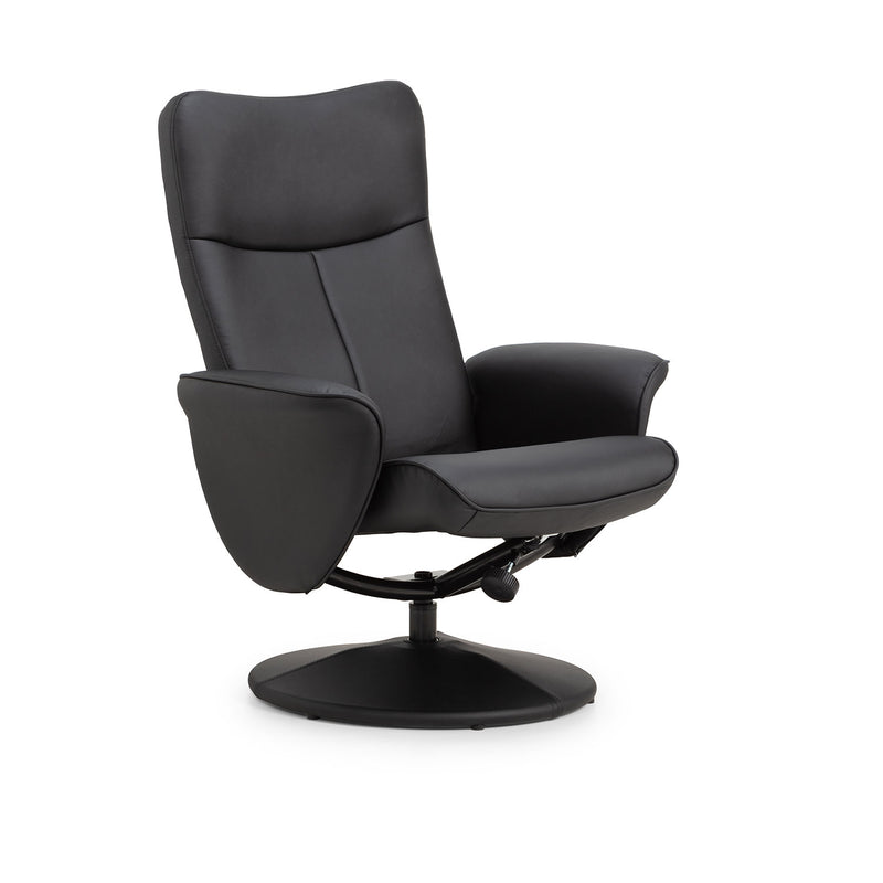Lugano Faux Leather Recline Chair & Stool by Lavishway | Recliner Armchairs-61932