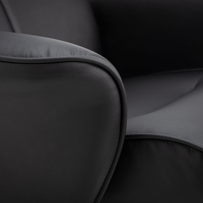 Lugano Faux Leather Recline Chair & Stool by Lavishway | Recliner Armchairs-61935