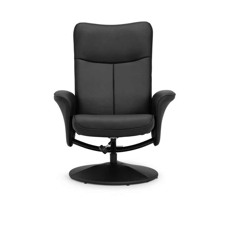 Lugano Faux Leather Recline Chair & Stool by Lavishway | Recliner Armchairs-61931